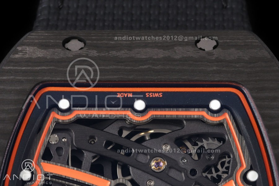 RICH Maker's 1:1 RM67-02 Black NTPT McLaren Orange Skeleton Dial CRMA7 Super Clone