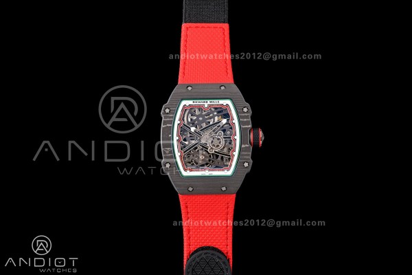RICH Maker's 1:1 RM67-02 Black NTPT Italy Black Skeleton Dial CRMA7 Super Clone