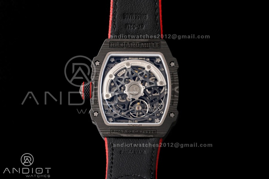 RICH Maker's 1:1 RM67-02 Black NTPT Italy Black Skeleton Dial CRMA7 Super Clone
