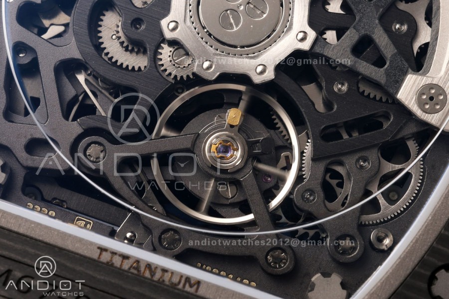 RICH Maker's 1:1 RM67-02 Black NTPT Italy Black Skeleton Dial CRMA7 Super Clone