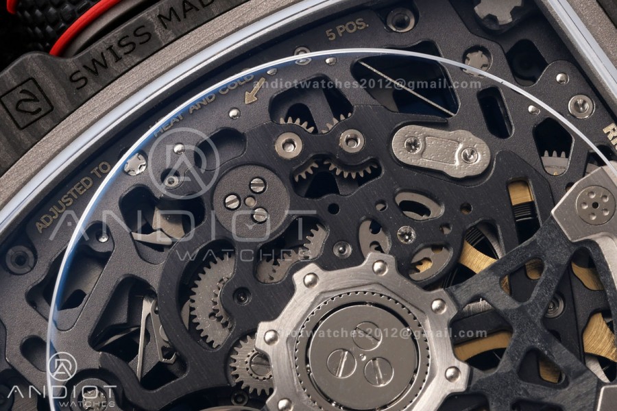 RICH Maker's 1:1 RM67-02 Black NTPT Italy Black Skeleton Dial CRMA7 Super Clone