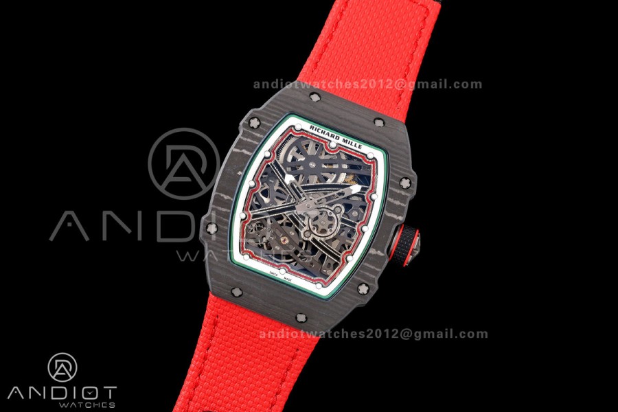 RICH Maker's 1:1 RM67-02 Black NTPT Italy Black Skeleton Dial CRMA7 Super Clone