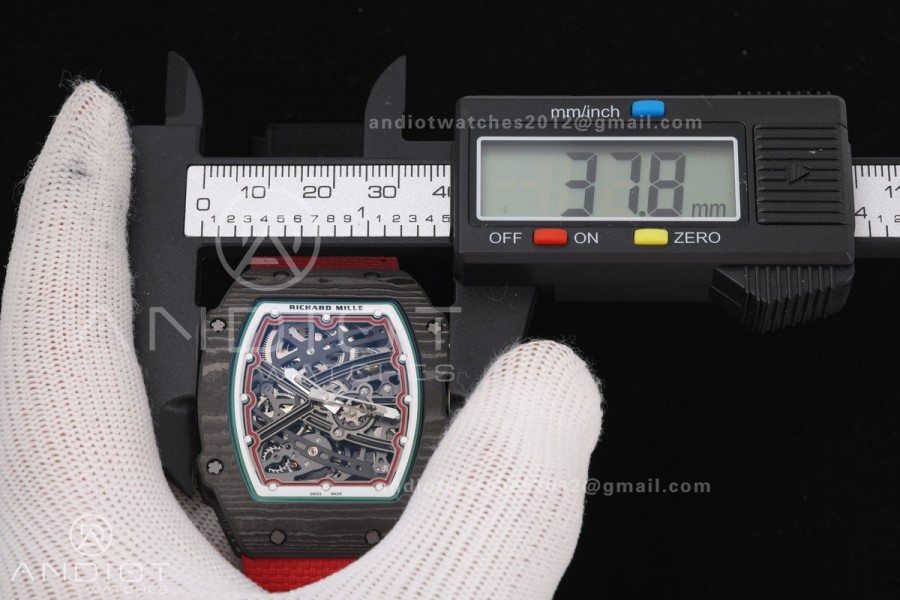 RICH Maker's 1:1 RM67-02 Black NTPT Italy Black Skeleton Dial CRMA7 Super Clone