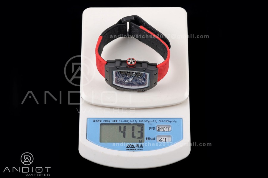 RICH Maker's 1:1 RM67-02 Black NTPT Italy Black Skeleton Dial CRMA7 Super Clone