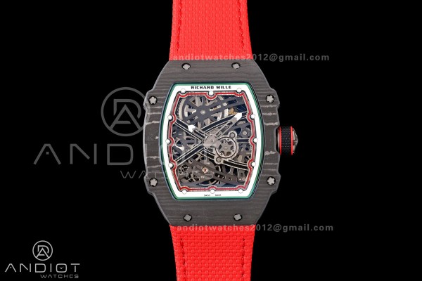 RICH Maker's 1:1 RM67-02 Black NTPT Italy Black Skeleton Dial CRMA7 Super Clone
