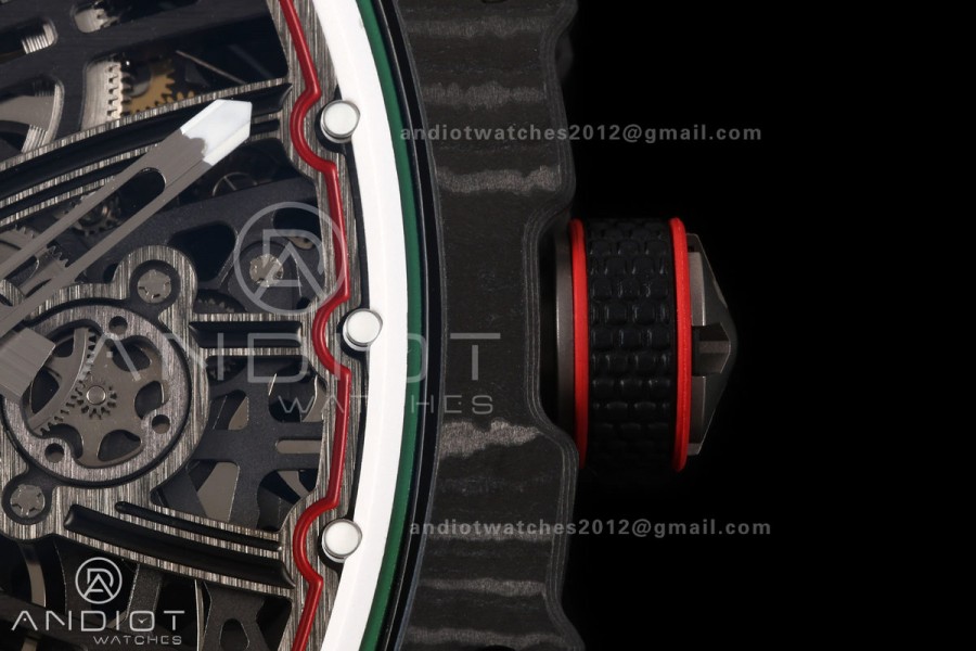 RICH Maker's 1:1 RM67-02 Black NTPT Italy Black Skeleton Dial CRMA7 Super Clone