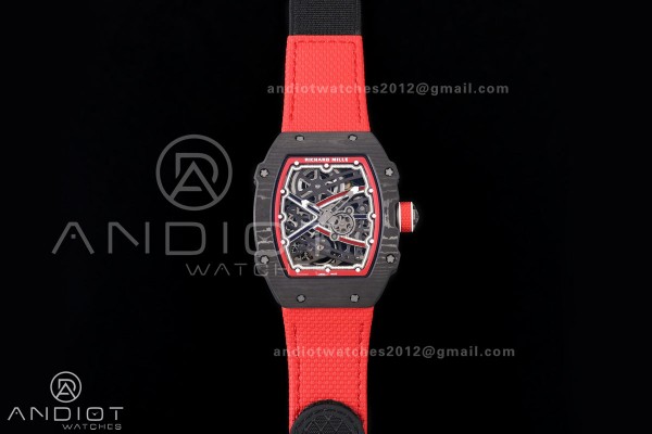 RICH Maker's 1:1 RM67-02 Black/Red NTPT Norway Red/White/Blue Skeleton Dial CRMA7 Super Clone