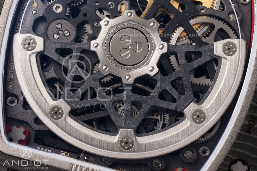 RICH Maker's 1:1 RM67-02 Black/Red NTPT Norway Red/White/Blue Skeleton Dial CRMA7 Super Clone