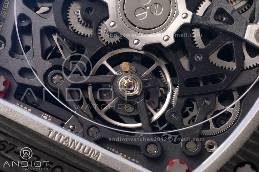 RICH Maker's 1:1 RM67-02 Black/Red NTPT Norway Red/White/Blue Skeleton Dial CRMA7 Super Clone