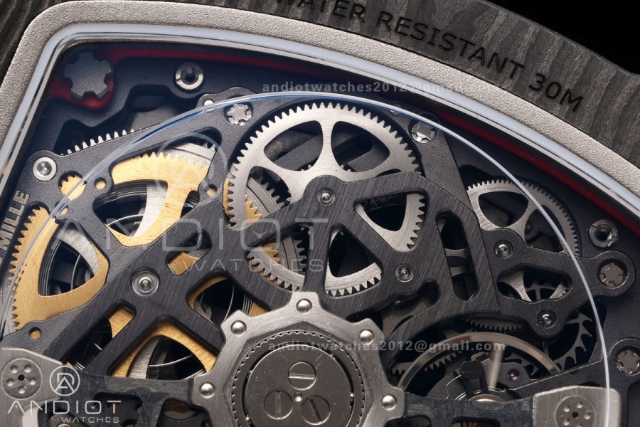 RICH Maker's 1:1 RM67-02 Black/Red NTPT Norway Red/White/Blue Skeleton Dial CRMA7 Super Clone