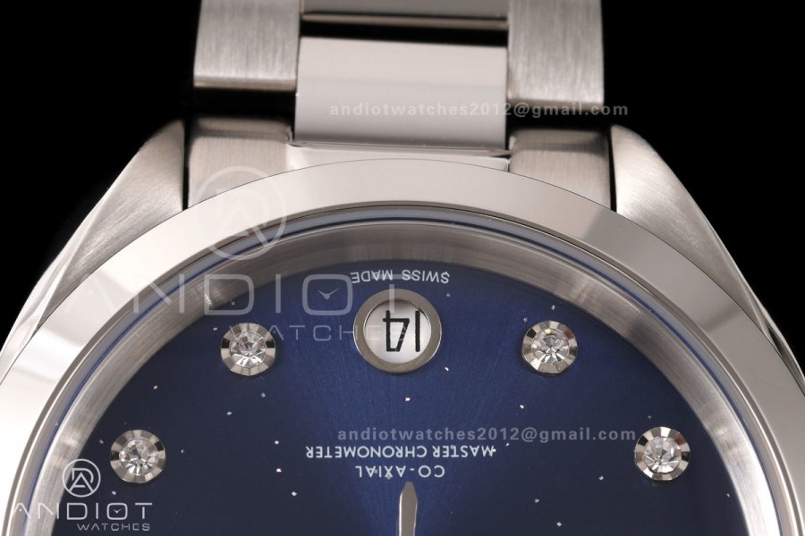 Aqua Terra Shades 34mm SS VRSF Best Edition Blue Diamonds Dial on SS Bracelet A8800