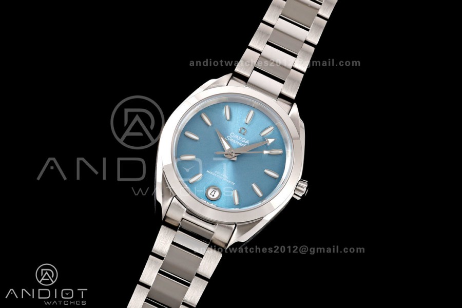 Aqua Terra Shades 34mm SS VRSF Best Edition Light Blue Dial on SS Bracelet A8800