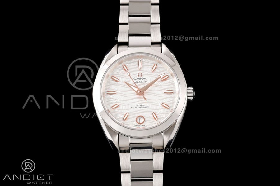 Aqua Terra Shades 34mm SS VRSF Best Edition White Textured Dial on SS Bracelet A8800