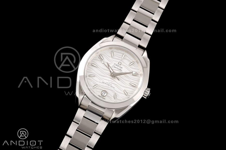 Aqua Terra Shades 34mm SS VRSF Best Edition White Textured Dial on SS Bracelet A8800