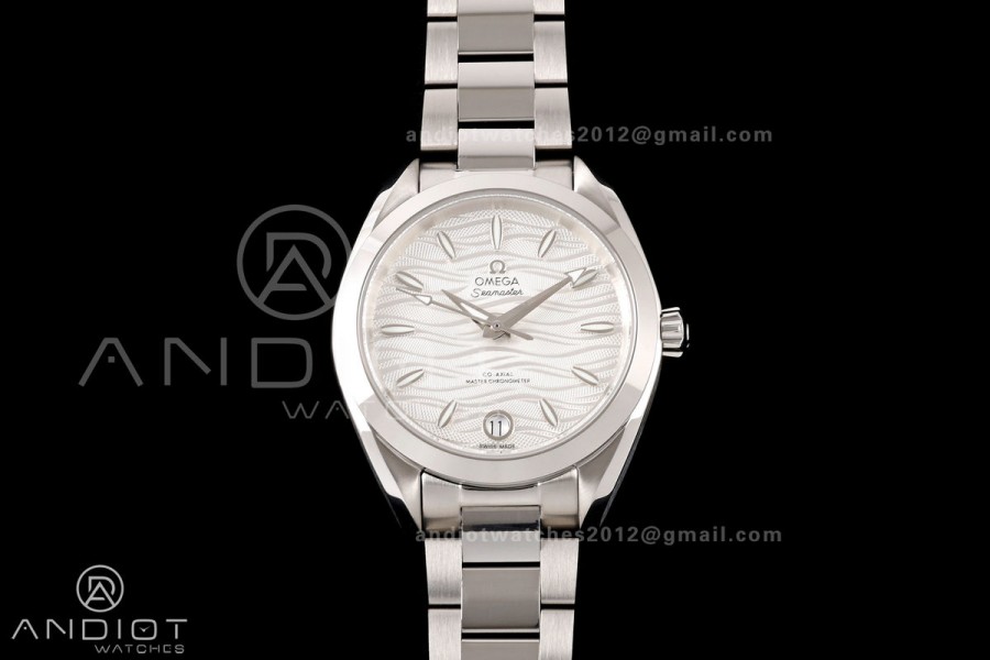 Aqua Terra Shades 34mm SS VRSF Best Edition White Textured Dial on SS Bracelet A8800