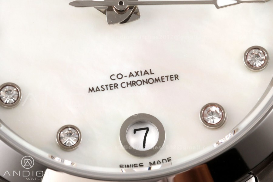 Aqua Terra Shades 34mm SS VRSF Best Edition White MOP Diamonds Dial on SS Bracelet A8800