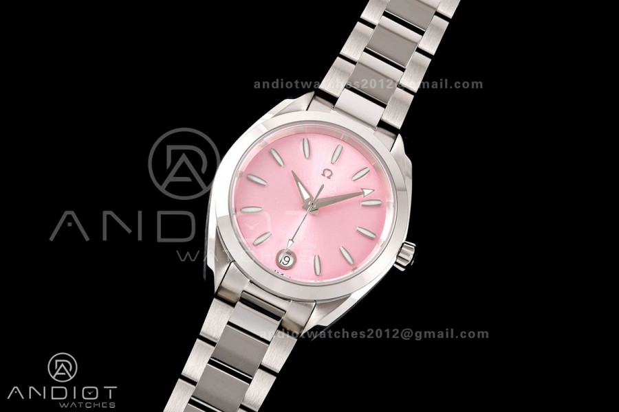 Aqua Terra Shades 34mm SS VRSF Best Edition Pink Dial on SS Bracelet A8800