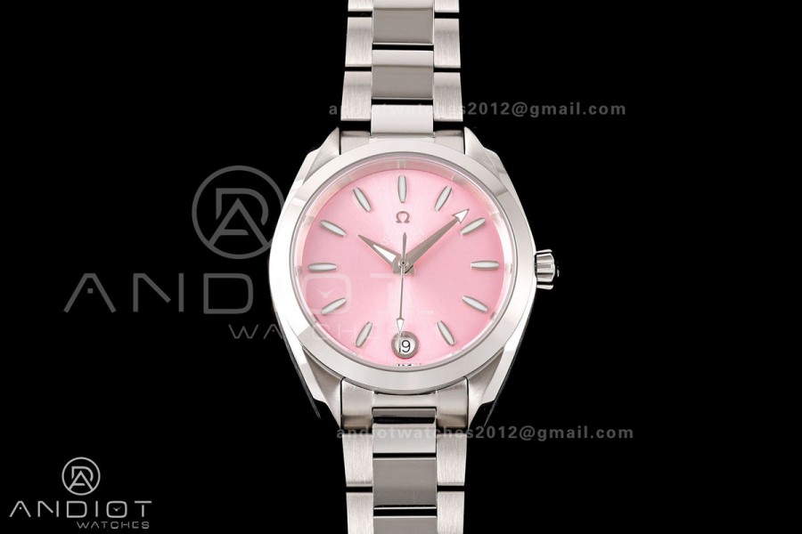 Aqua Terra Shades 34mm SS VRSF Best Edition Pink Dial on SS Bracelet A8800