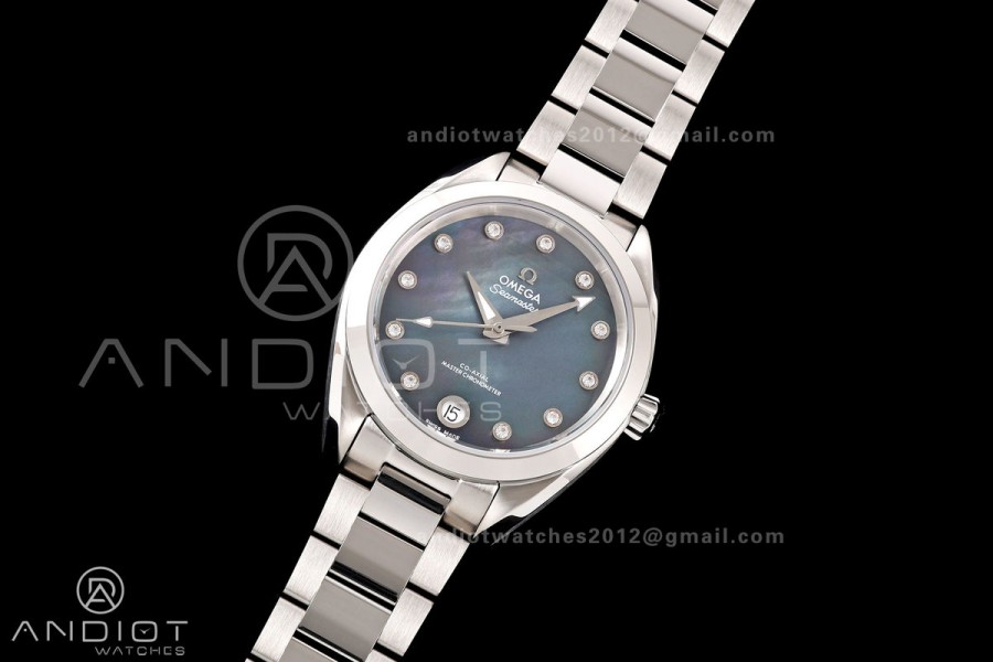 Aqua Terra Shades 34mm SS VRSF Best Edition Dark Green Diamonds Dial on SS Bracelet A8800