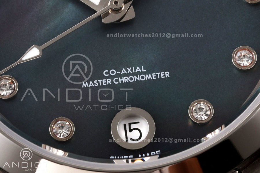 Aqua Terra Shades 34mm SS VRSF Best Edition Dark Green Diamonds Dial on SS Bracelet A8800
