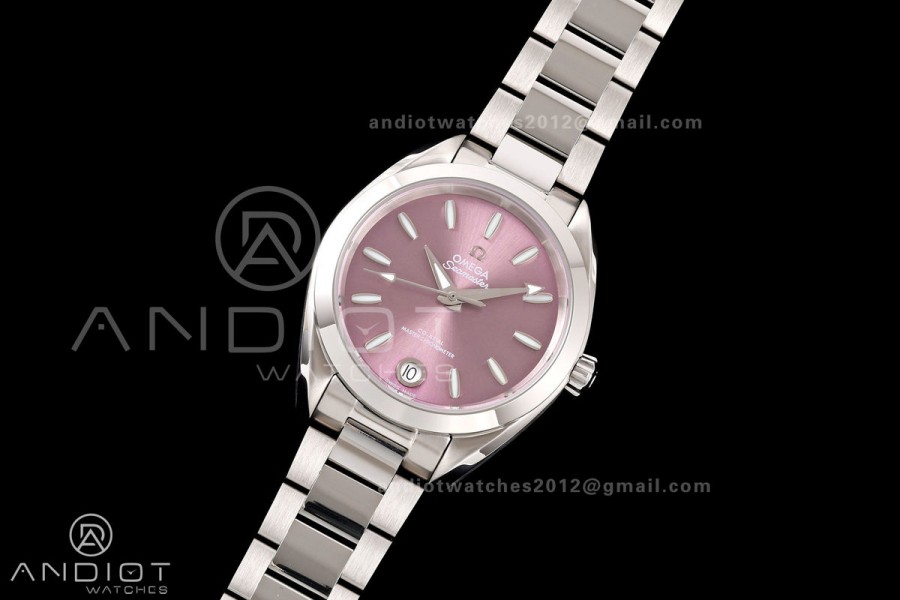 Aqua Terra Shades 34mm SS VRSF Best Edition Purple Dial on SS Bracelet A8800