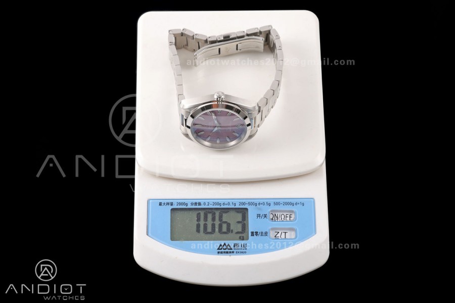 Aqua Terra Shades 34mm SS VRSF Best Edition Purple Dial on SS Bracelet A8800