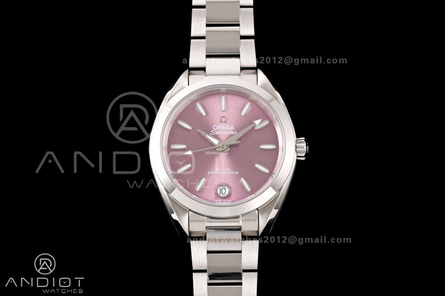 Aqua Terra Shades 34mm SS VRSF Best Edition Purple Dial on SS Bracelet A8800