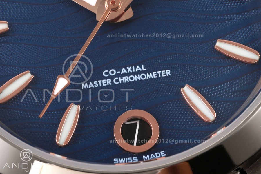 Aqua Terra Shades 34mm SS VRSF Best Edition Blue Textured Dial on SS Bracelet A8800