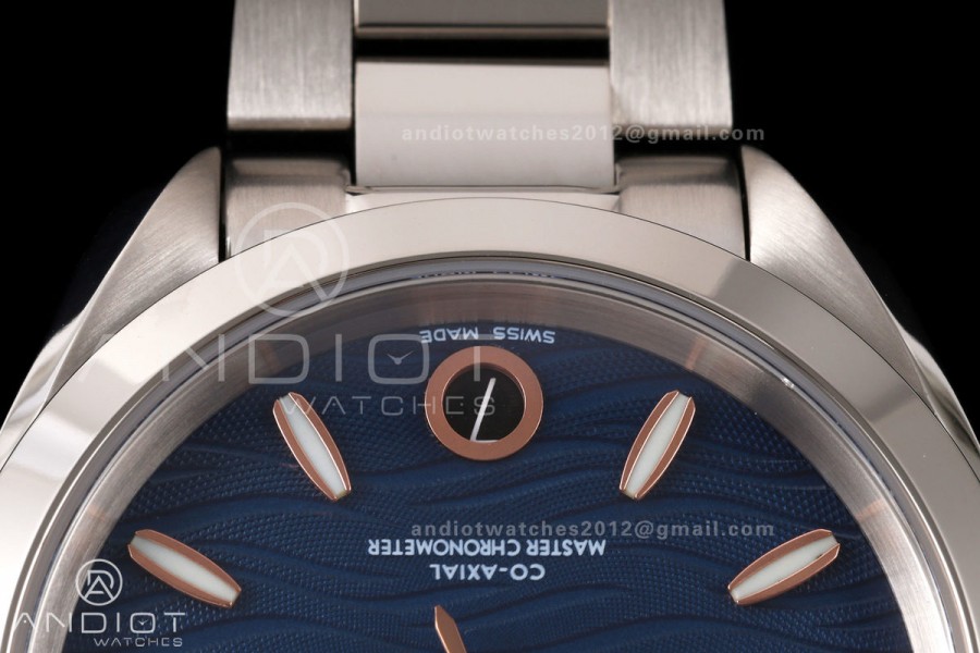 Aqua Terra Shades 34mm SS VRSF Best Edition Blue Textured Dial on SS Bracelet A8800