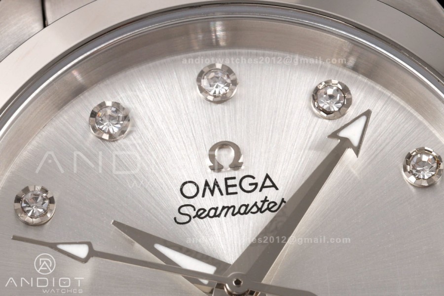 Aqua Terra Shades 34mm SS VRSF Best Edition Silver Diamonds Dial on SS Bracelet A8800
