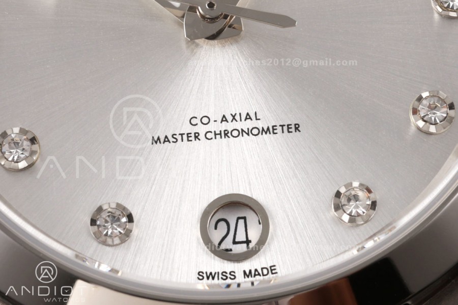 Aqua Terra Shades 34mm SS VRSF Best Edition Silver Diamonds Dial on SS Bracelet A8800