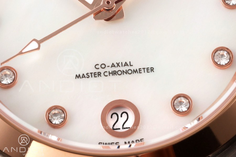 Aqua Terra Shades 34mm SS/RG VRSF Best Edition White MOP Diamonds Dial on SS/RG Bracelet A8800