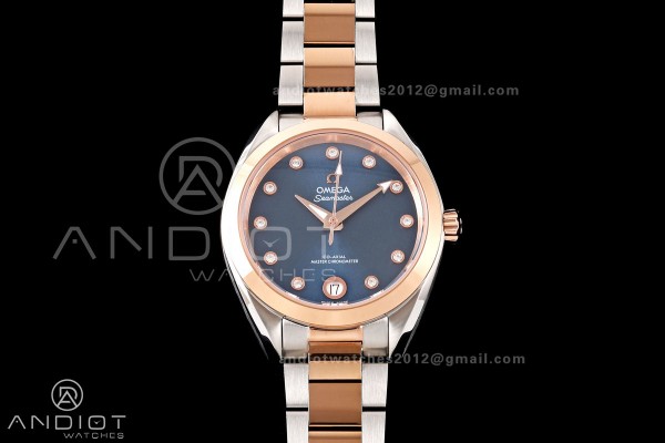 Aqua Terra Shades 34mm SS/RG VRSF Best Edition Blu...