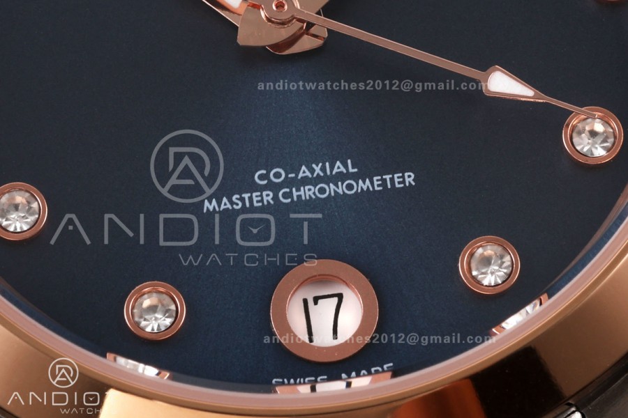 Aqua Terra Shades 34mm SS/RG VRSF Best Edition Blue Diamonds Dial on SS/RG Bracelet A8800
