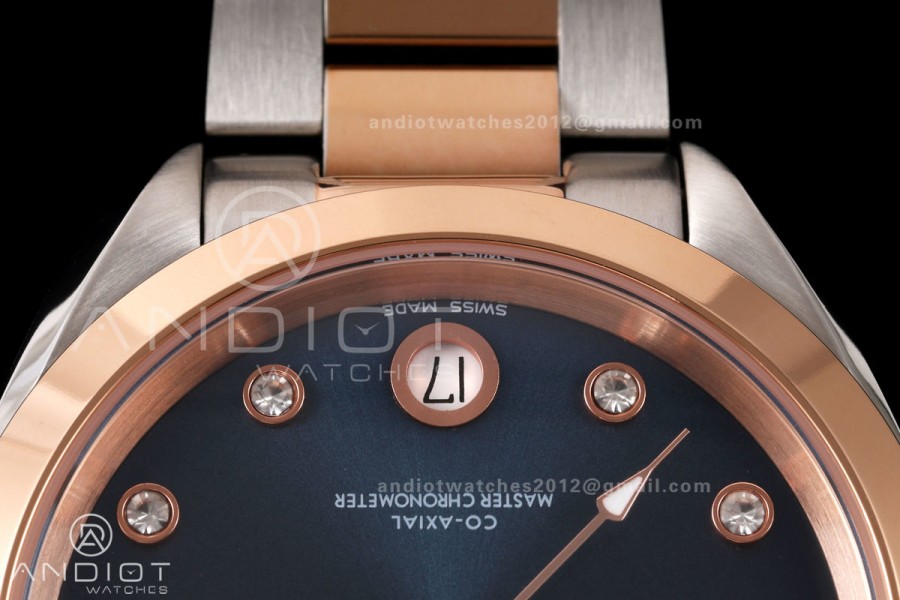 Aqua Terra Shades 34mm SS/RG VRSF Best Edition Blue Diamonds Dial on SS/RG Bracelet A8800