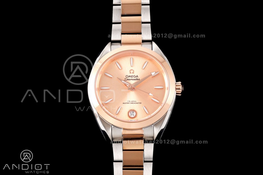 Aqua Terra Shades 34mm SS/RG VRSF Best Edition RG Dial on SS/RG Bracelet A8800