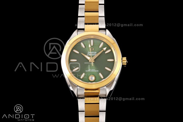 Aqua Terra Shades 34mm SS/YG VRSF Best Edition Gre...