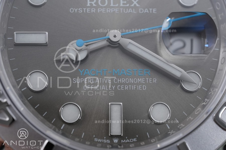 Yacht-Master 126622 904L GOLD Maker 1:1 Best Edition Rhodium Dial On 904L SS Bracelet JH3235 (Free Sprung)