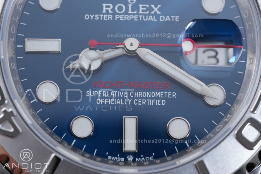 Yacht-Master 126622 904L GOLD Maker 1:1 Best Edition Blue Dial On 904L SS Bracelet JH3235 (Free Sprung)