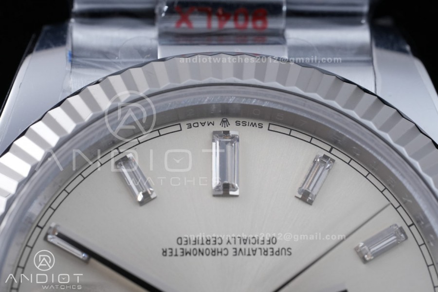 DayDate 40 SS QF 1:1 Best Edition Sliver Crystal Dial on President Bracelet VR3255 V8 (Gain Weight)