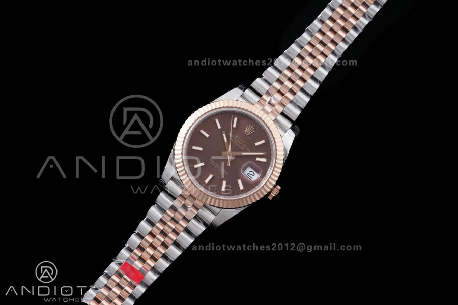 DateJust 41 126331 VSF 1:1 Best Edition 904L Steel Brown Dial on SS/RG Jubilee Bracelet VS3235 V2s Free Sprung