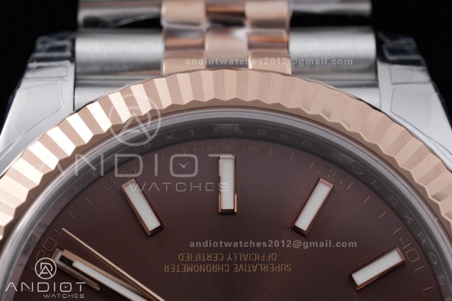 DateJust 41 126331 VSF 1:1 Best Edition 904L Steel Brown Dial on SS/RG Jubilee Bracelet VS3235 V2s Free Sprung