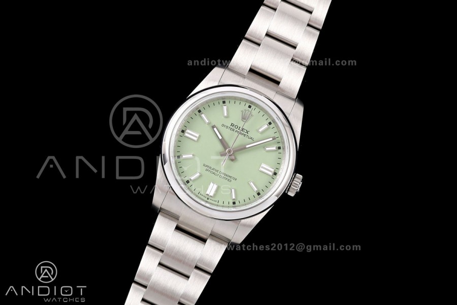Oyster Perpetual 126000 36mm QF 1:1 Best Edition 904L Steel Avocado Dial JH3230 Free Sprung