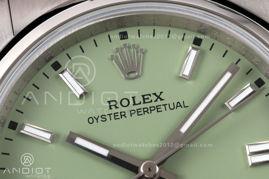 Oyster Perpetual 126000 36mm QF 1:1 Best Edition 904L Steel Avocado Dial JH3230 Free Sprung