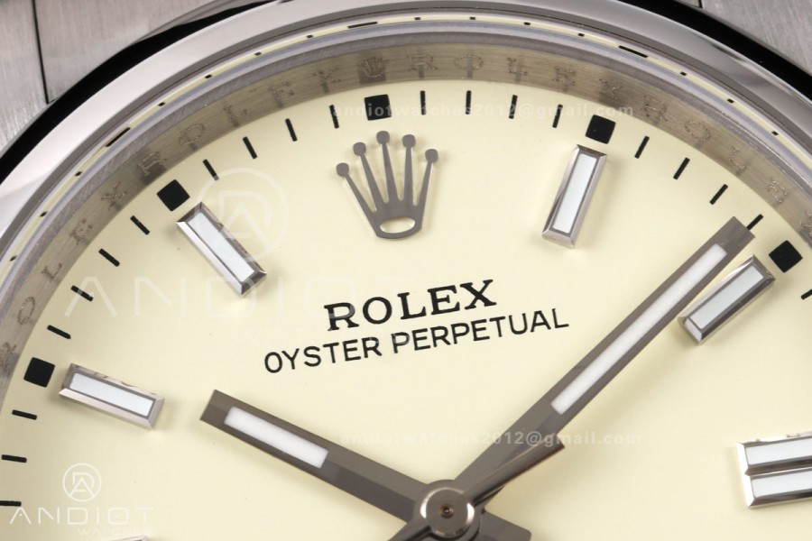 Oyster Perpetual 126000 36mm QF 1:1 Best Edition 904L Steel Light Yellow Dial JH3230 Free Sprung