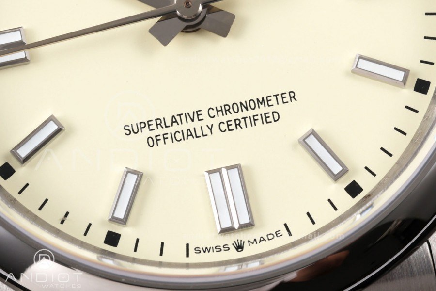 Oyster Perpetual 126000 36mm QF 1:1 Best Edition 904L Steel Light Yellow Dial JH3230 Free Sprung