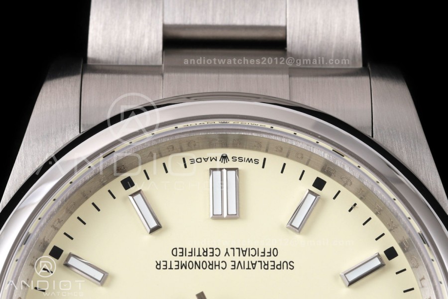 Oyster Perpetual 126000 36mm QF 1:1 Best Edition 904L Steel Light Yellow Dial JH3230 Free Sprung
