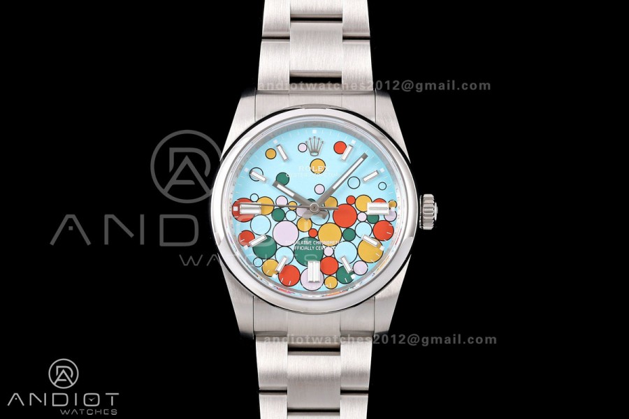 Oyster Perpetual 126000 36mm QF 1:1 Best Edition 904L Steel Celebration Dial JH3230 Free Sprung