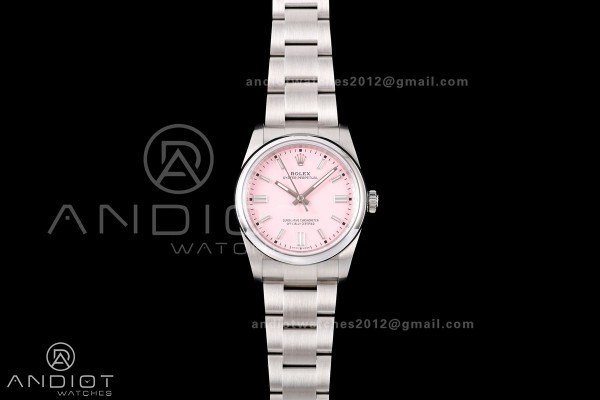 Oyster Perpetual 126000 36mm QF 1:1 Best Edition 904L Steel Pink Dial JH3230 Free Sprung