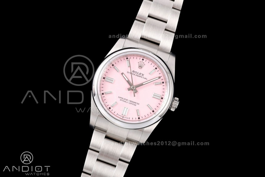 Oyster Perpetual 126000 36mm QF 1:1 Best Edition 904L Steel Pink Dial JH3230 Free Sprung